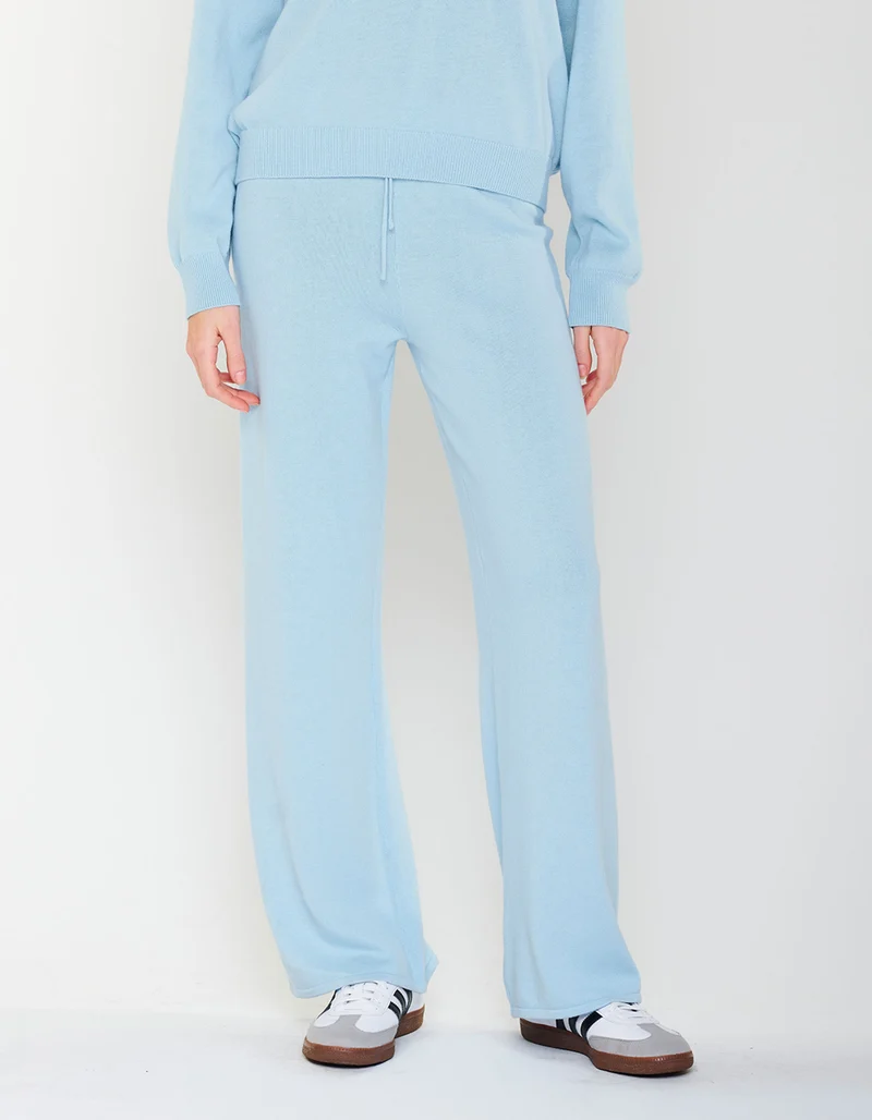 Merinowoll-Kaschmir-Strickhose Wide Leg MC