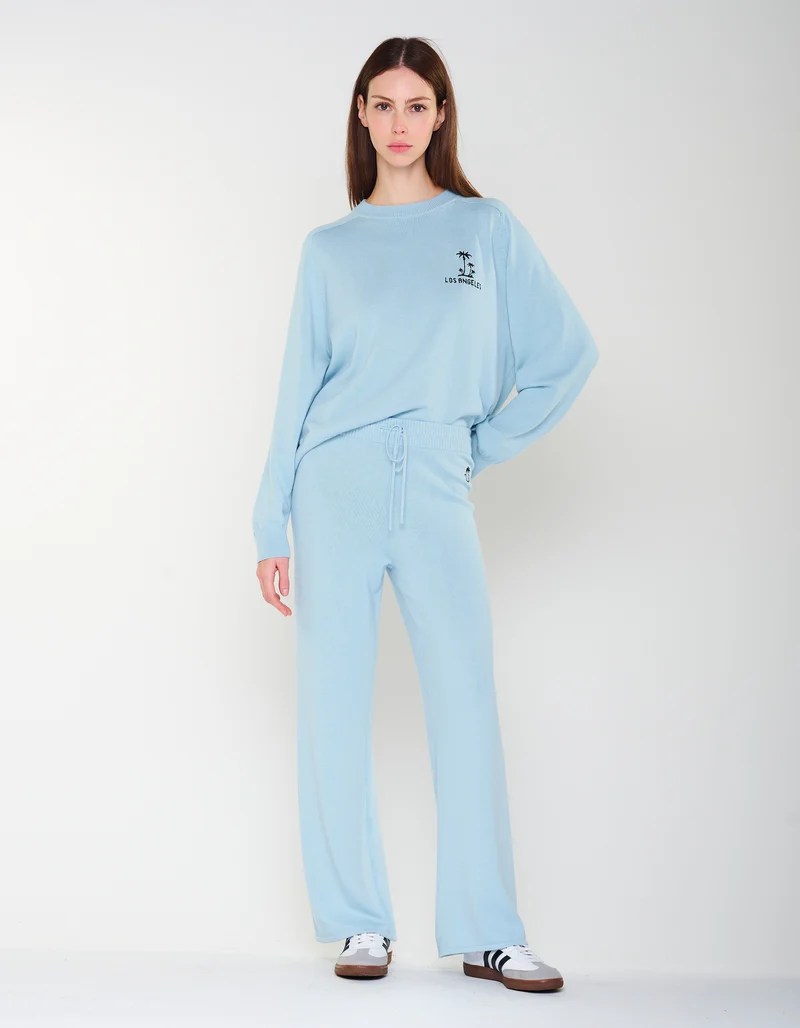 Merinowoll-Kaschmir-Strickhose Wide Leg MC