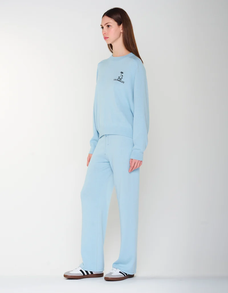 Merinowoll-Kaschmir-Strickhose Wide Leg MC