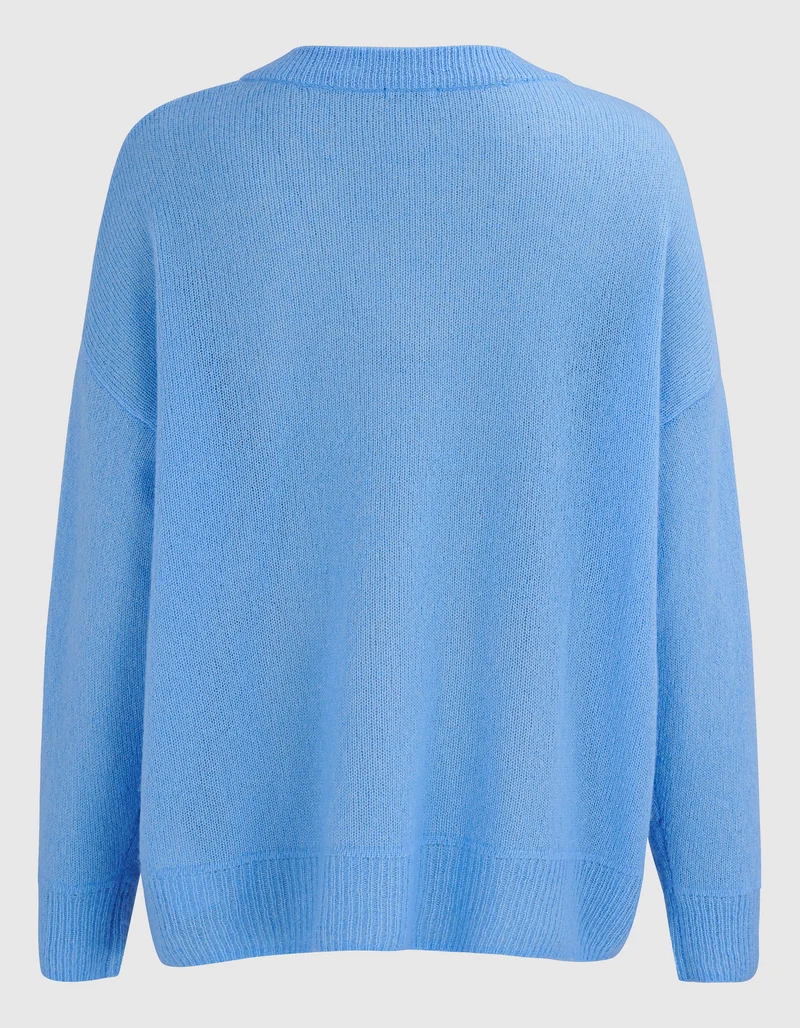 Oversize Kaschmir-Seiden-Pullover Amara mit V-Ausschnitt