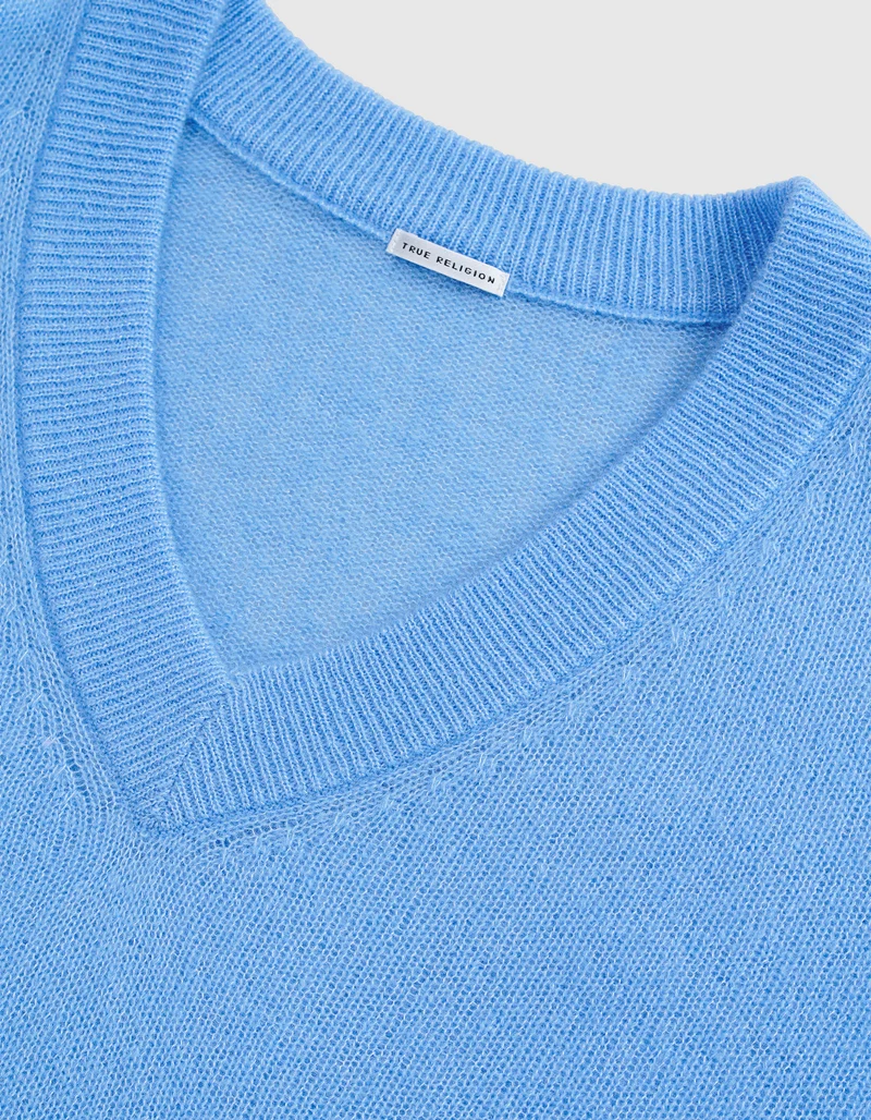 Oversize Kaschmir-Seiden-Pullover Amara mit V-Ausschnitt