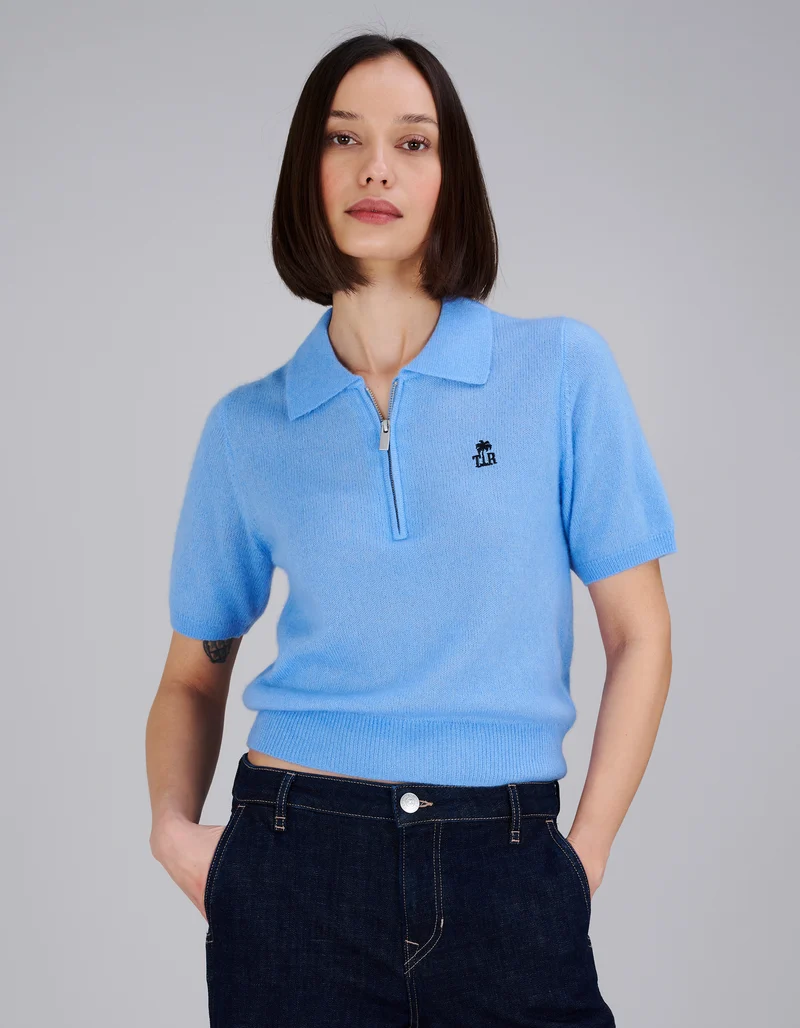 Kaschmir-Seide-Mix Pullover Amara Polo Tee
