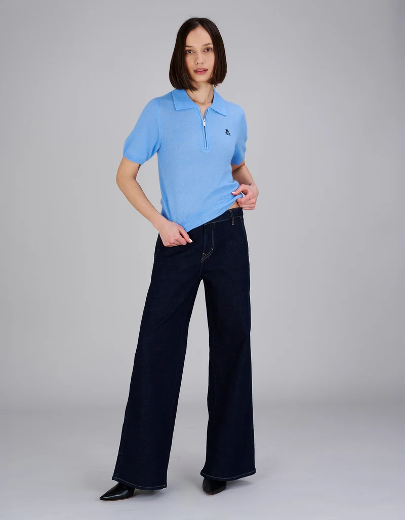 Kaschmir-Seide-Mix Pullover Amara Polo Tee