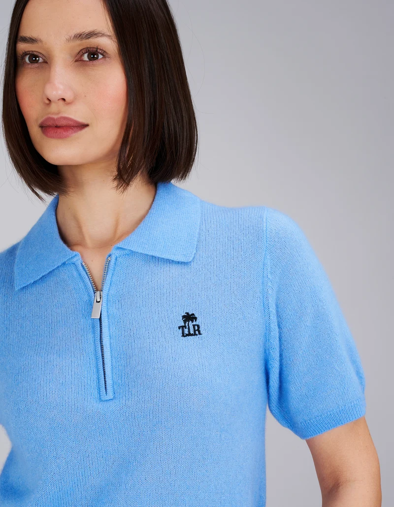 Kaschmir-Seide-Mix Pullover Amara Polo Tee