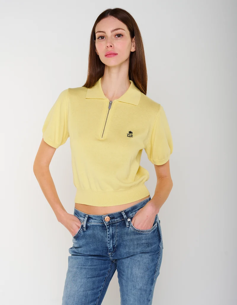 Kaschmir-Seide-Mix Pullover Amara Polo Tee