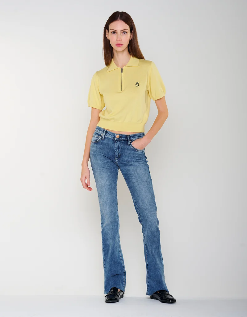 Kaschmir-Seide-Mix Pullover Amara Polo Tee