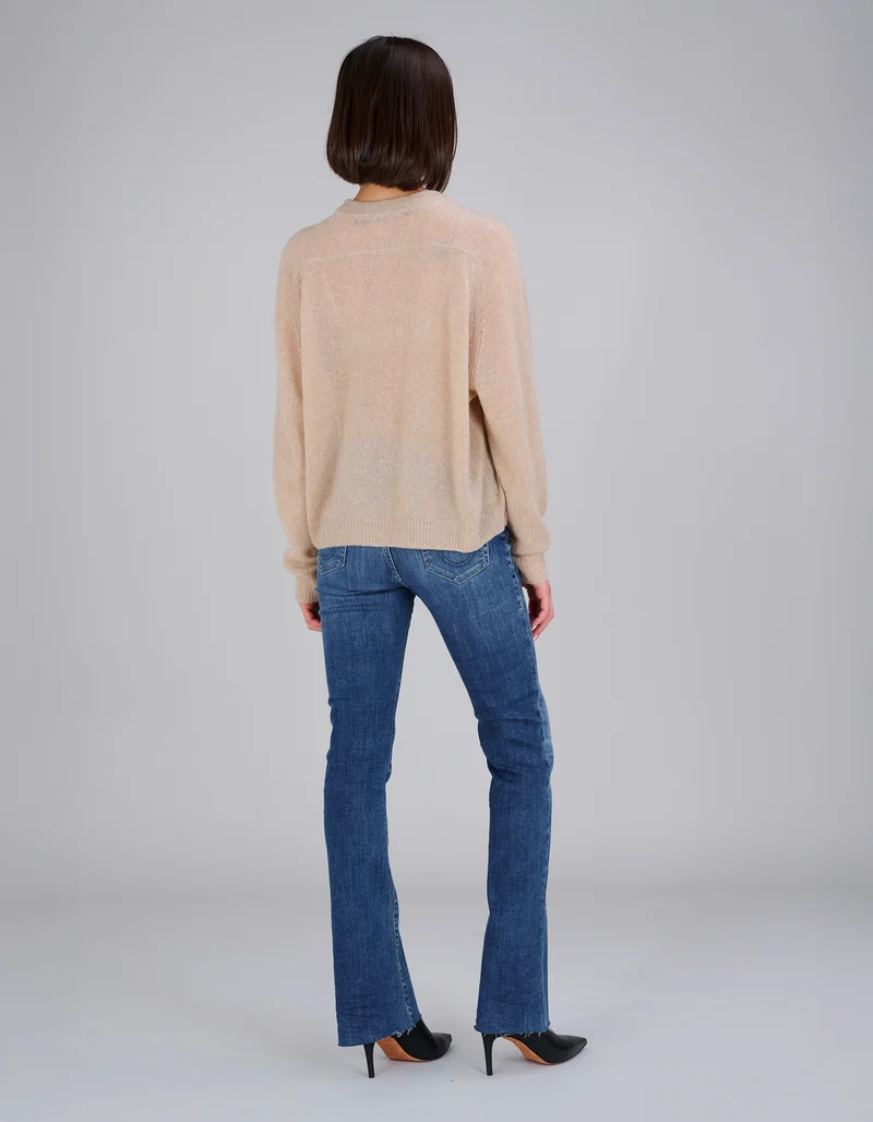 Kaschmir-Seide-Mix Raglan-Pullover Amara Saddle Crew