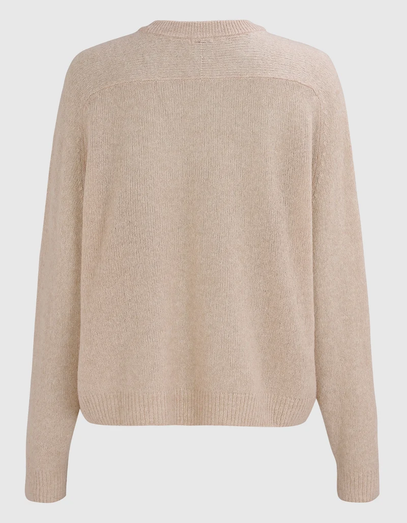 Kaschmir-Seide-Mix Raglan-Pullover Amara Saddle Crew