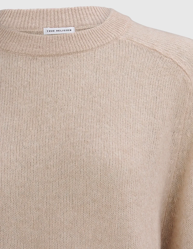 Kaschmir-Seide-Mix Raglan-Pullover Amara Saddle Crew
