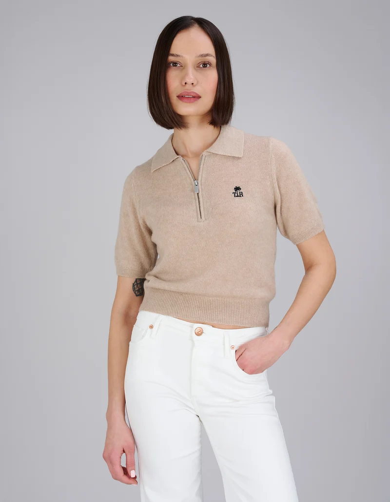 Kaschmir-Seide-Mix Pullover Amara Polo Tee