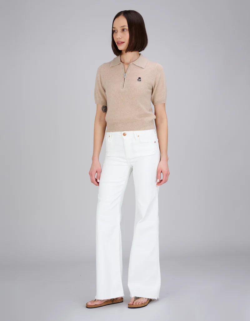 Kaschmir-Seide-Mix Pullover Amara Polo Tee