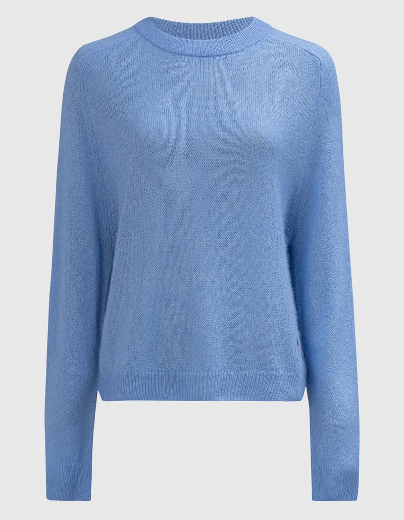 Kaschmir-Seide-Mix Raglan-Pullover Amara Saddle Crew