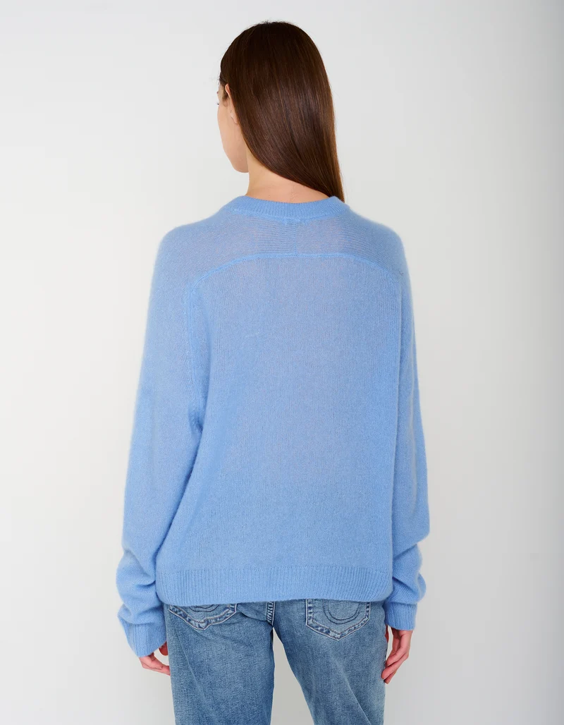 Kaschmir-Seide-Mix Raglan-Pullover Amara Saddle Crew
