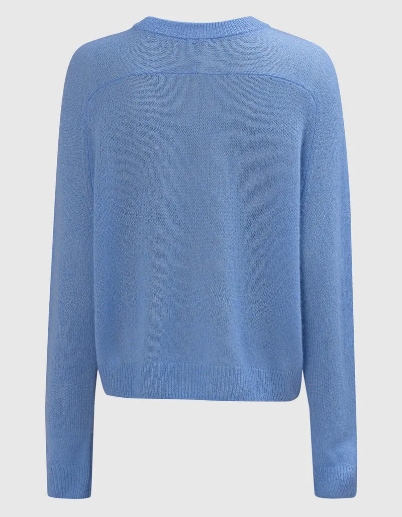 Kaschmir-Seide-Mix Raglan-Pullover Amara Saddle Crew
