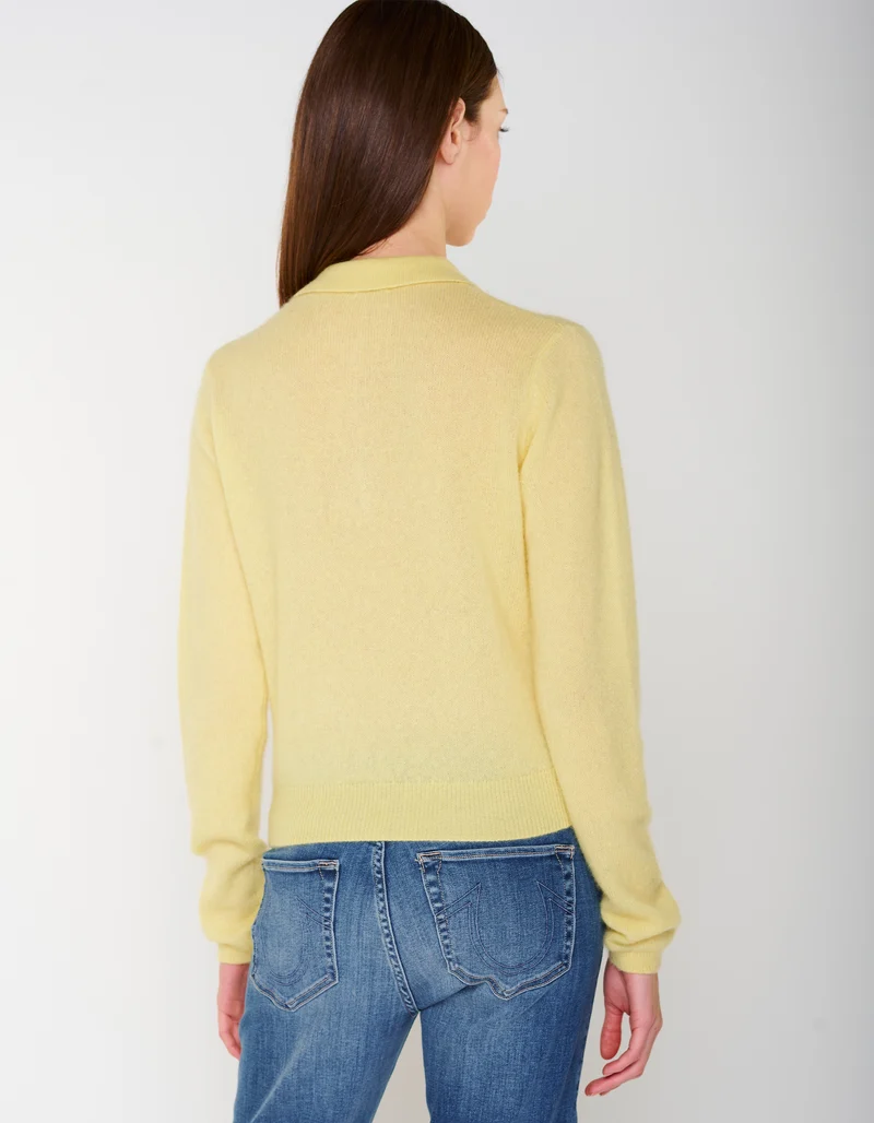 Kaschmir-Seiden-Pullover Amara mit Polo-Kragen