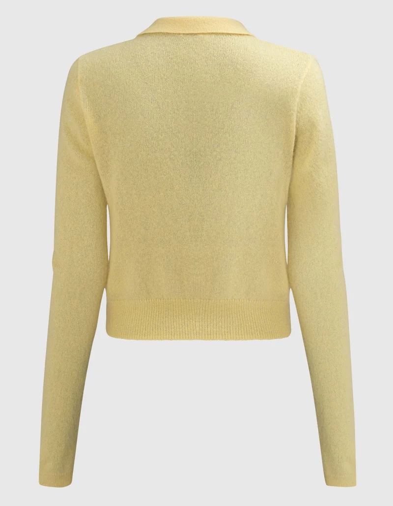 Kaschmir-Seiden-Pullover Amara mit Polo-Kragen