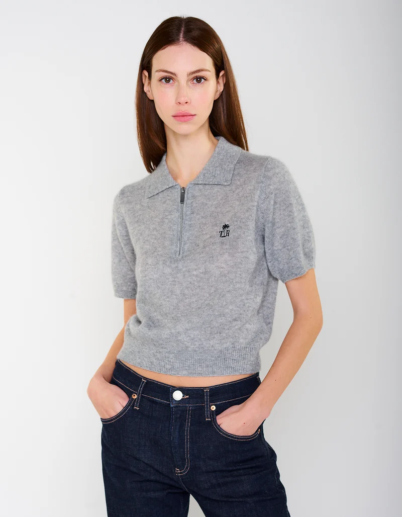Kaschmir-Seide-Mix Pullover Amara Polo Tee