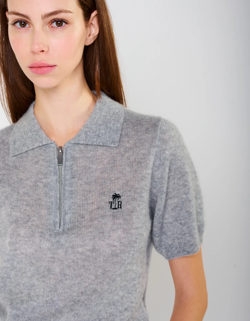 Kaschmir-Seide-Mix Pullover Amara Polo Tee