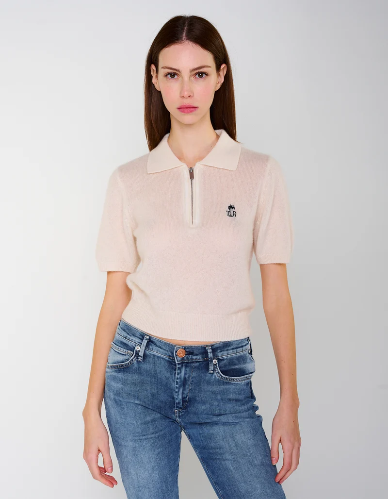 Kaschmir-Seide-Mix Pullover Amara Polo Tee