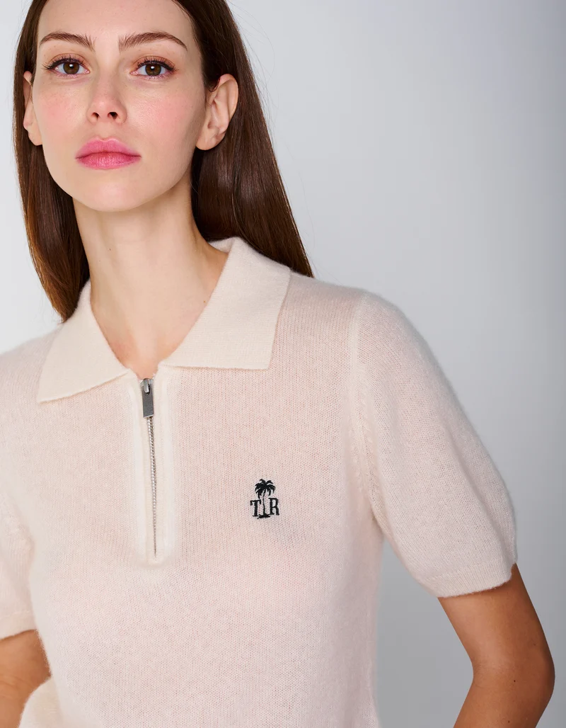 Kaschmir-Seide-Mix Pullover Amara Polo Tee