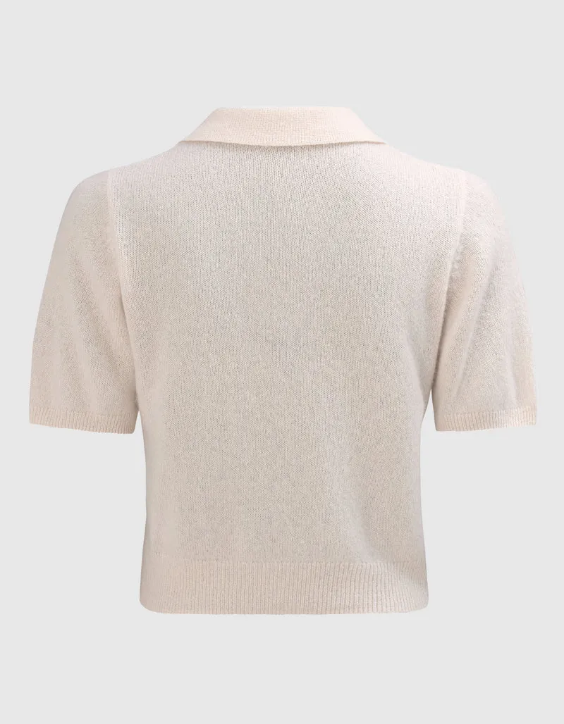 Kaschmir-Seide-Mix Pullover Amara Polo Tee