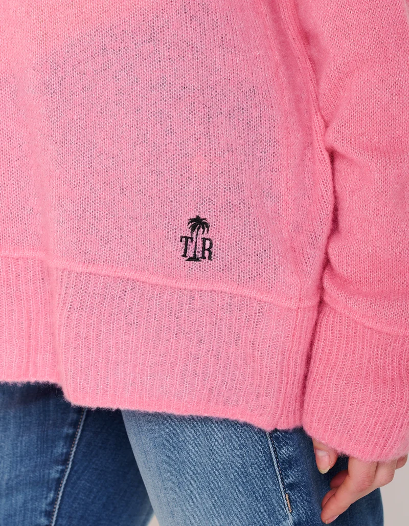 Oversize Kaschmir-Seiden-Pullover Amara mit V-Ausschnitt