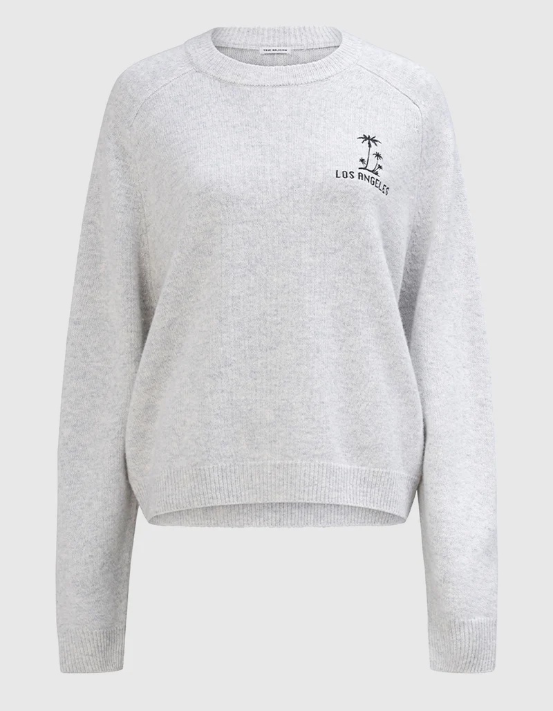Merinowoll-Kaschmir-Pullover MC California Crew mit Stickerei