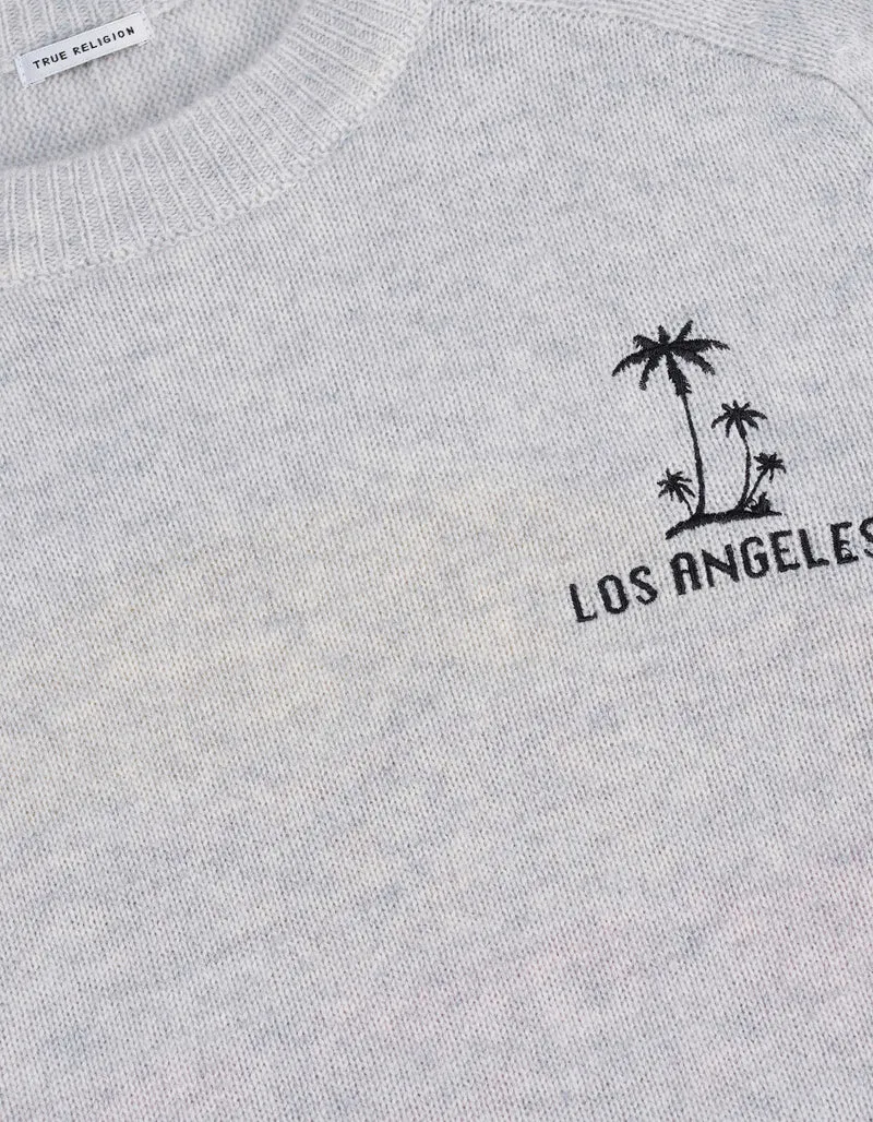 Merinowoll-Kaschmir-Pullover MC California Crew mit Stickerei
