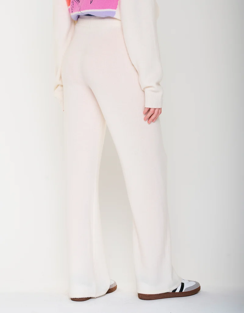 Merinowoll-Kaschmir-Strickhose Wide Leg MC