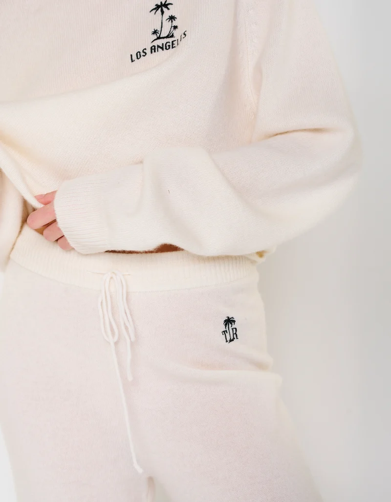 Merinowoll-Kaschmir-Strickhose Wide Leg MC