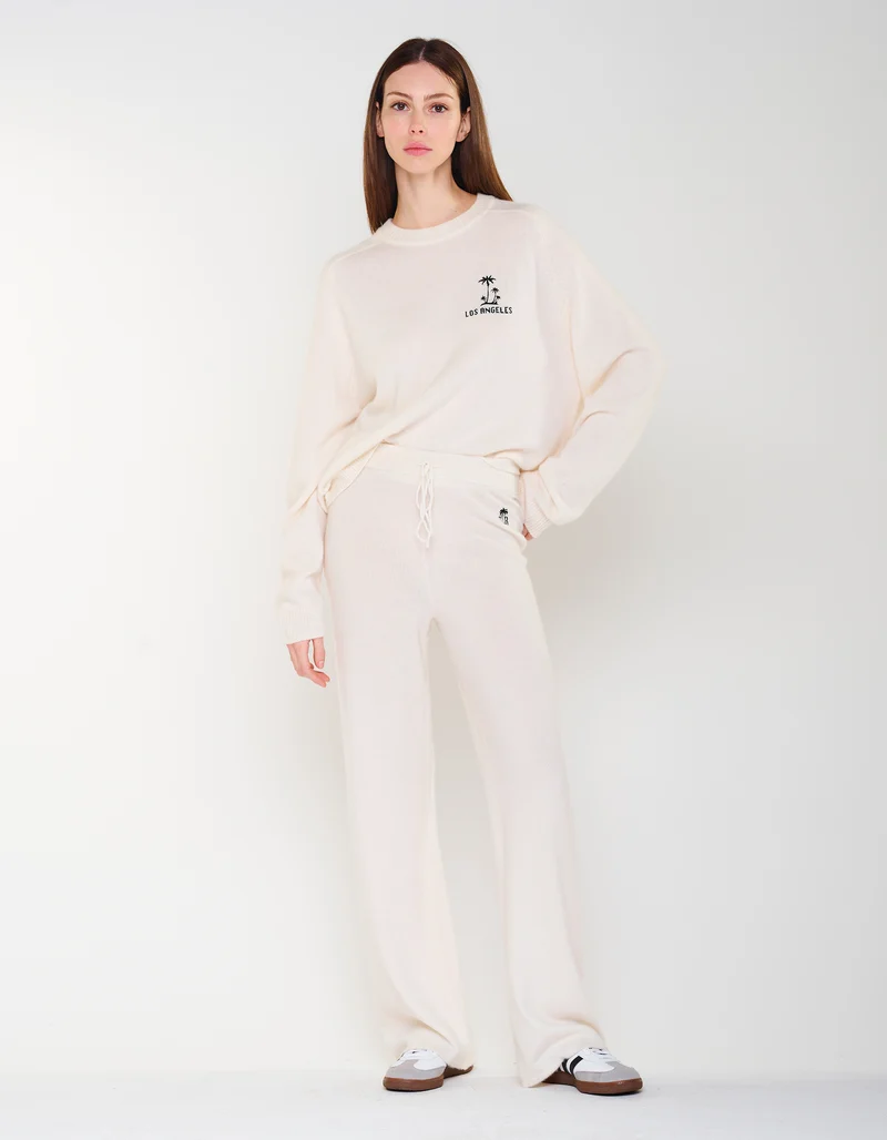 Merinowoll-Kaschmir-Strickhose Wide Leg MC