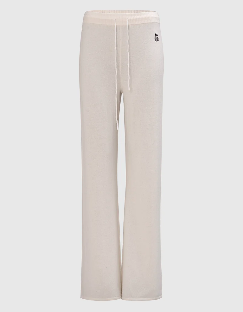 Merinowoll-Kaschmir-Strickhose Wide Leg MC