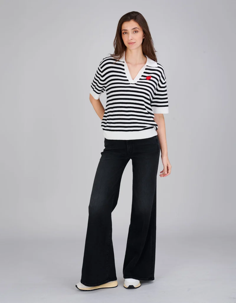 High-Waist Wide-Leg-Jeans The Roller Sneak
