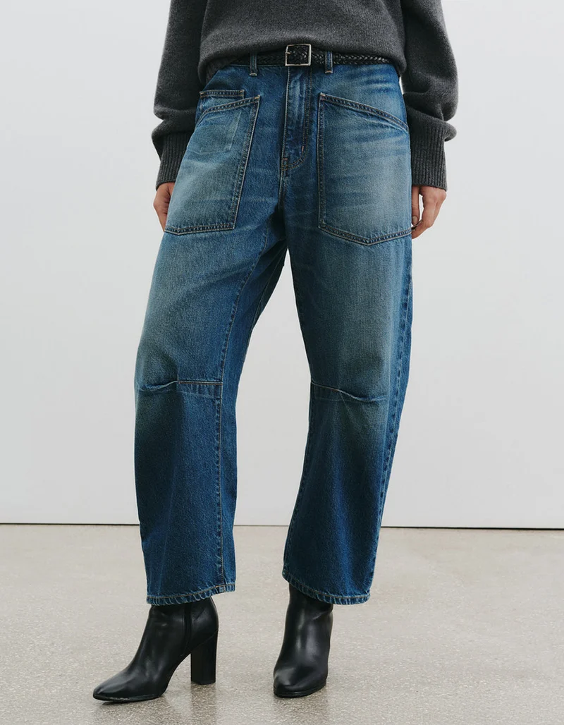 Washed-Out Barrel-Jeans Shon