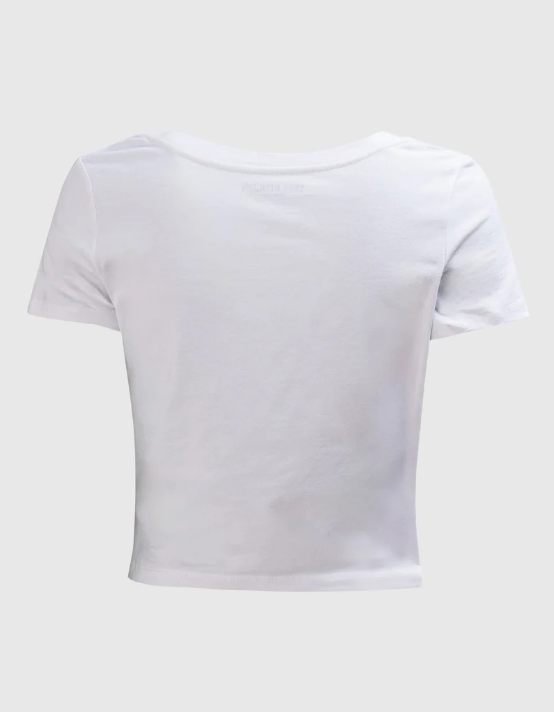 T-Shirt Distressed Crystal Optic Neck BBY White