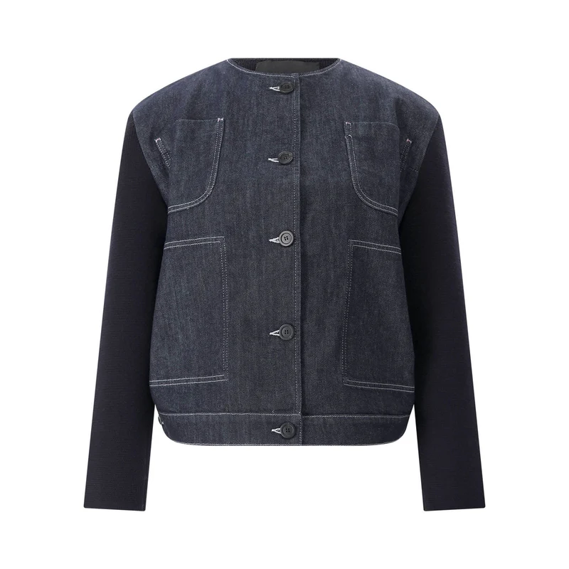 Jacke aus Denim und Strick