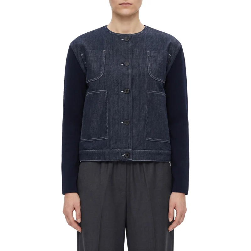 Jacke aus Denim und Strick