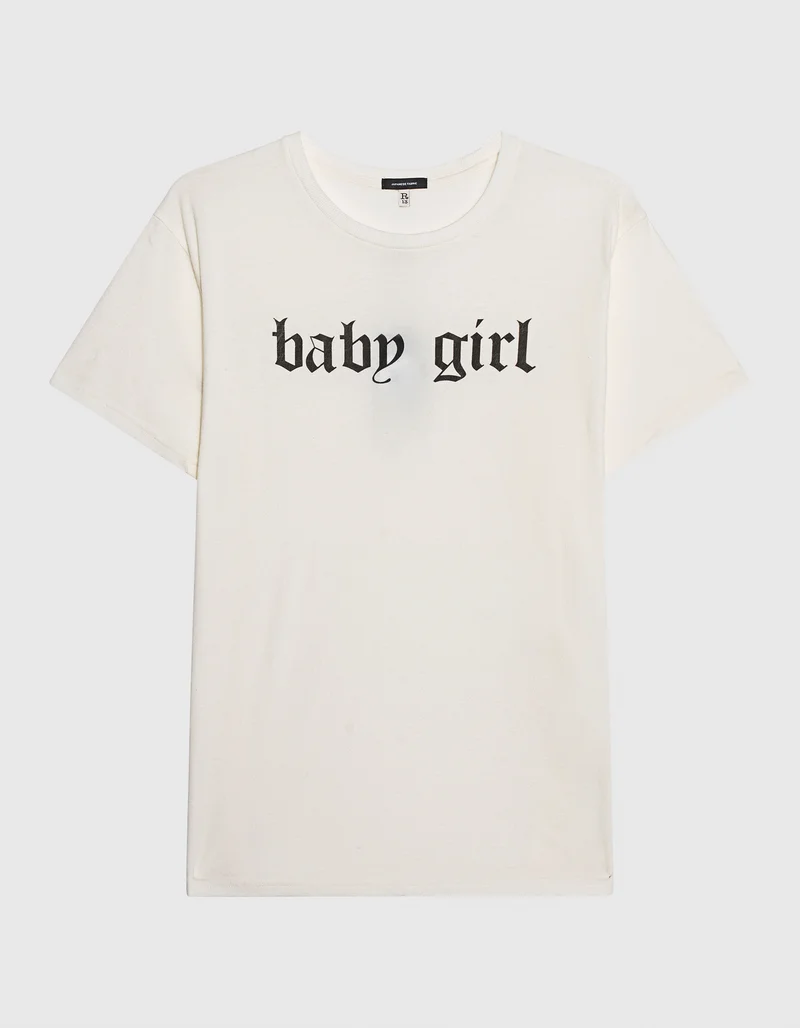 Bedrucktes T-Shirt Baby Girl mit Kaschmir-Anteil