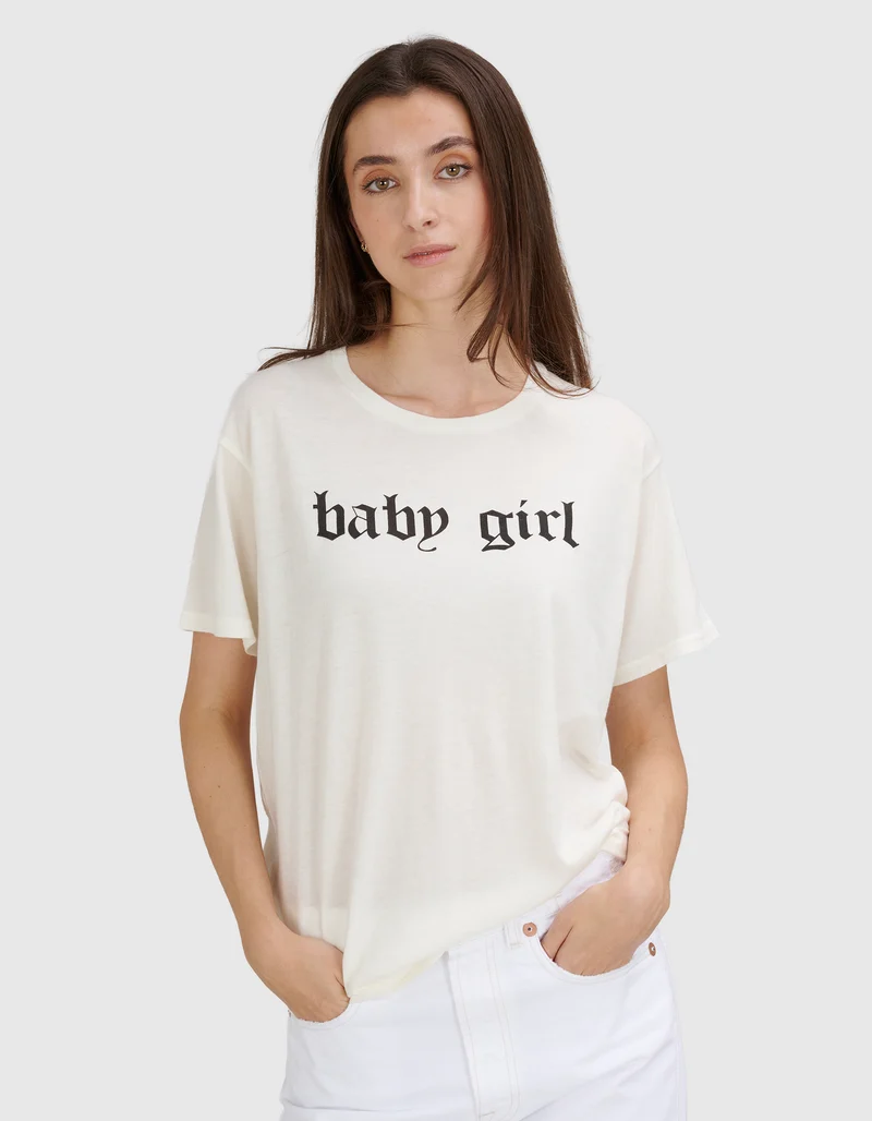 Bedrucktes T-Shirt Baby Girl mit Kaschmir-Anteil
