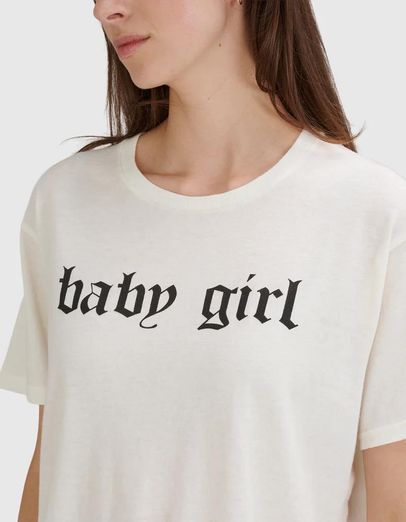 Bedrucktes T-Shirt Baby Girl mit Kaschmir-Anteil