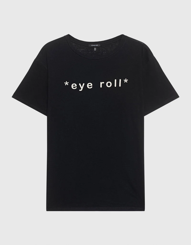Bedrucktes T-Shirt Eye-Roll mit Kaschmir-Anteil