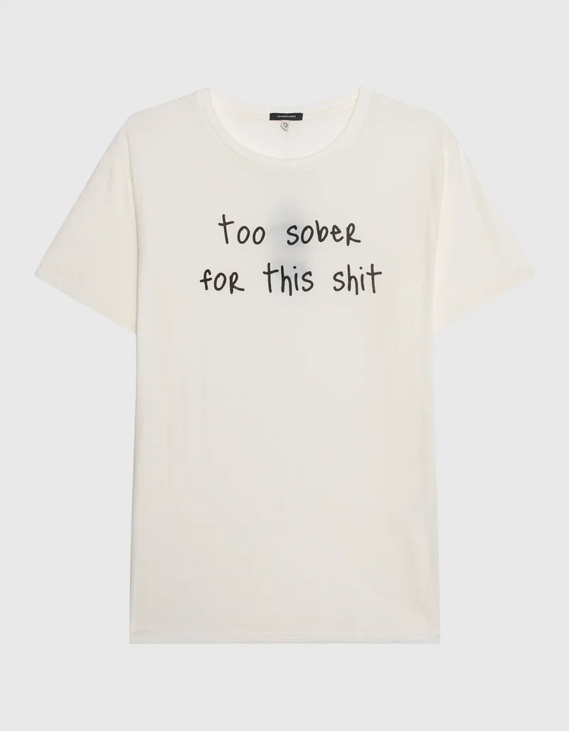 Bedrucktes T-Shirt Too Sober mit Kaschmir-Anteil
