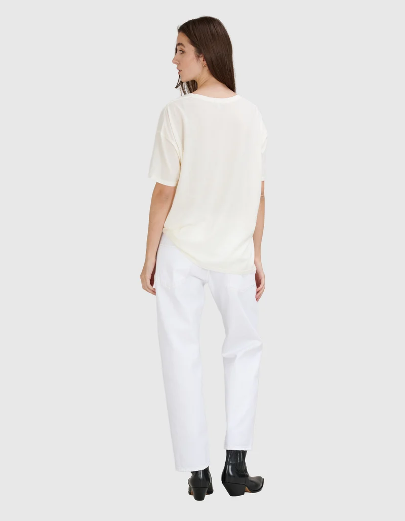 Bedrucktes T-Shirt I don't care Relaxed mit Kaschmir-Anteil