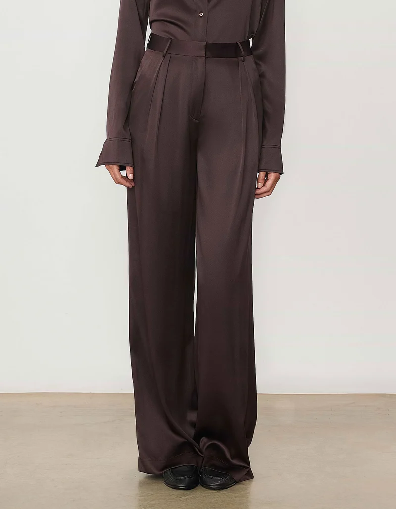 Seidenstretch-Bundfaltenhose Josephine