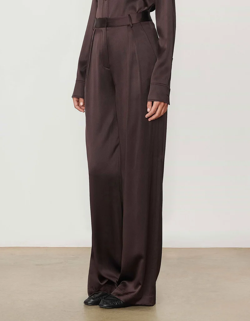 Seidenstretch-Bundfaltenhose Josephine