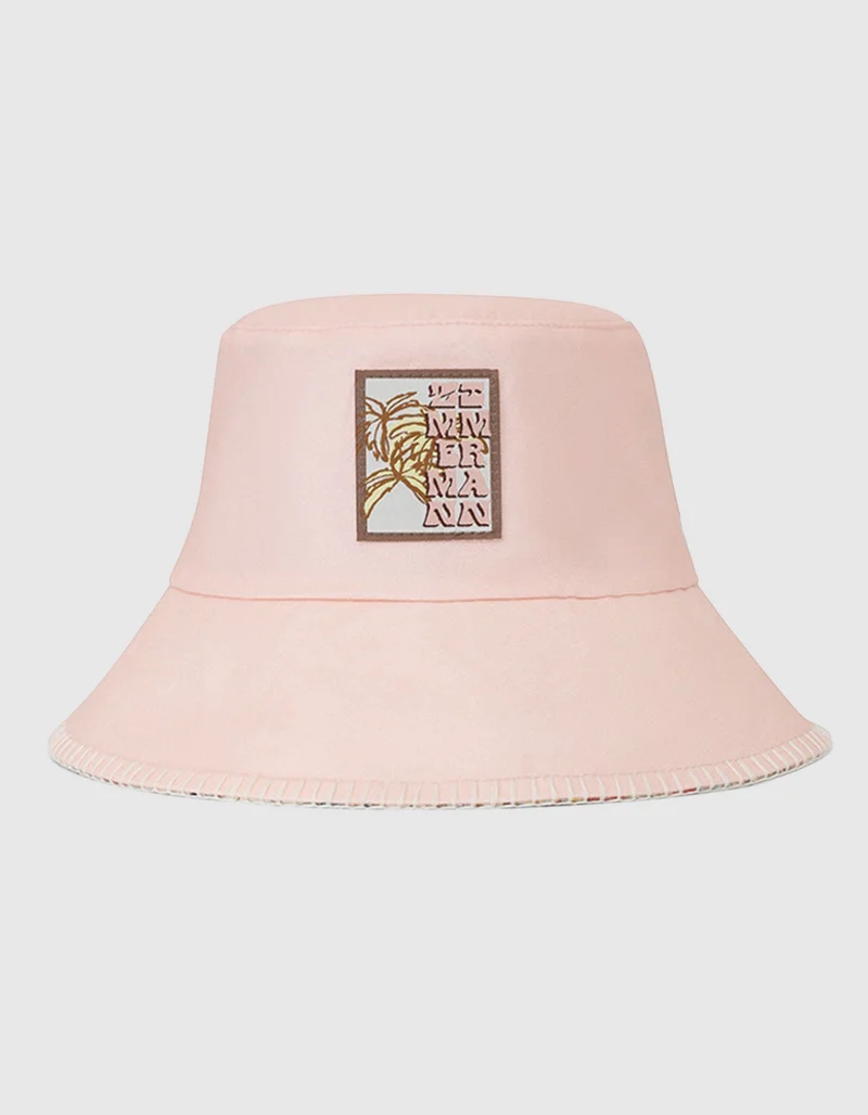 Gemusterter Leinen Wende Bucket Hat