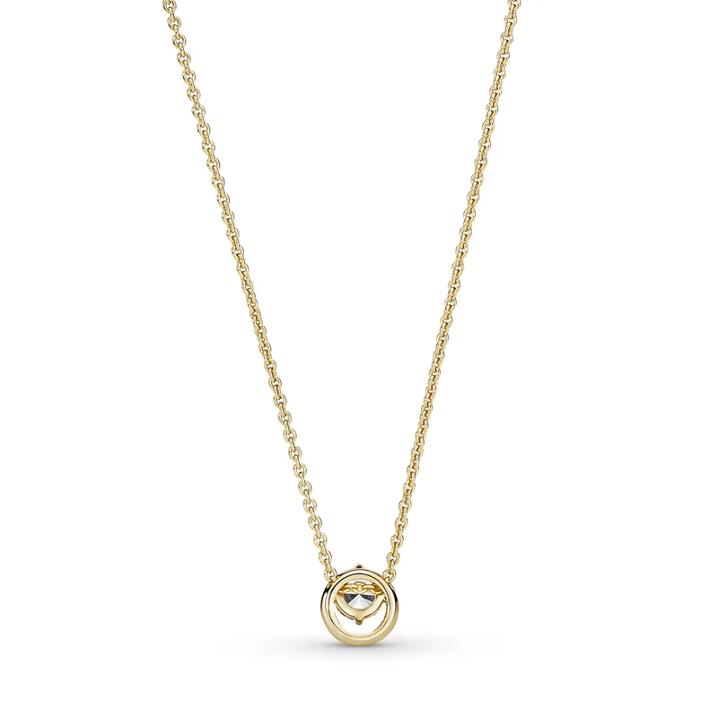 Pandora Timeless Goldfarbene Sparkling Round Halo Kette mit 585er Golden Plattierung 361174C01-45 (Länge: 45.00 cm)