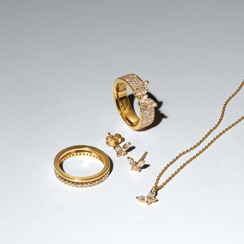 Pandora Timeless Gold Plated Butterfly Pendant Necklace 364267C01-45