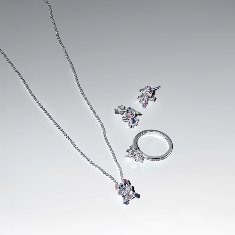 Pandora Collabs 925 Sterling Silver Disney Stitch Necklace 393743C01-45