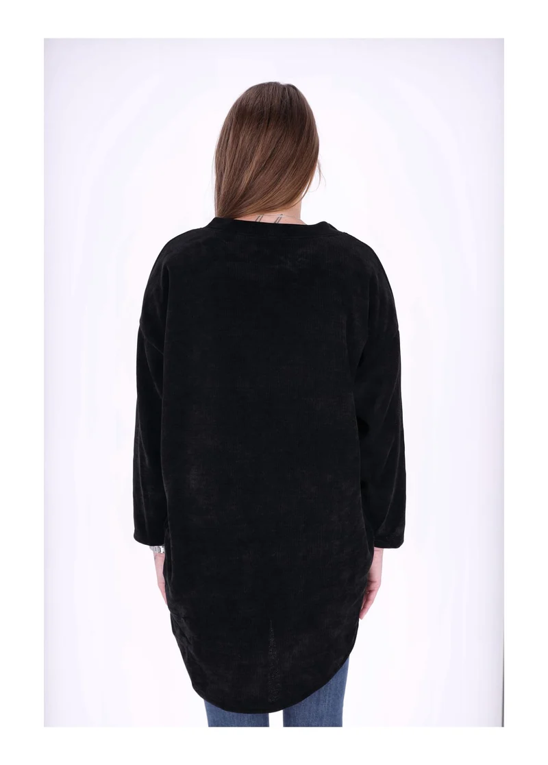 Longshirt Damen Cordoptik Splash of Color